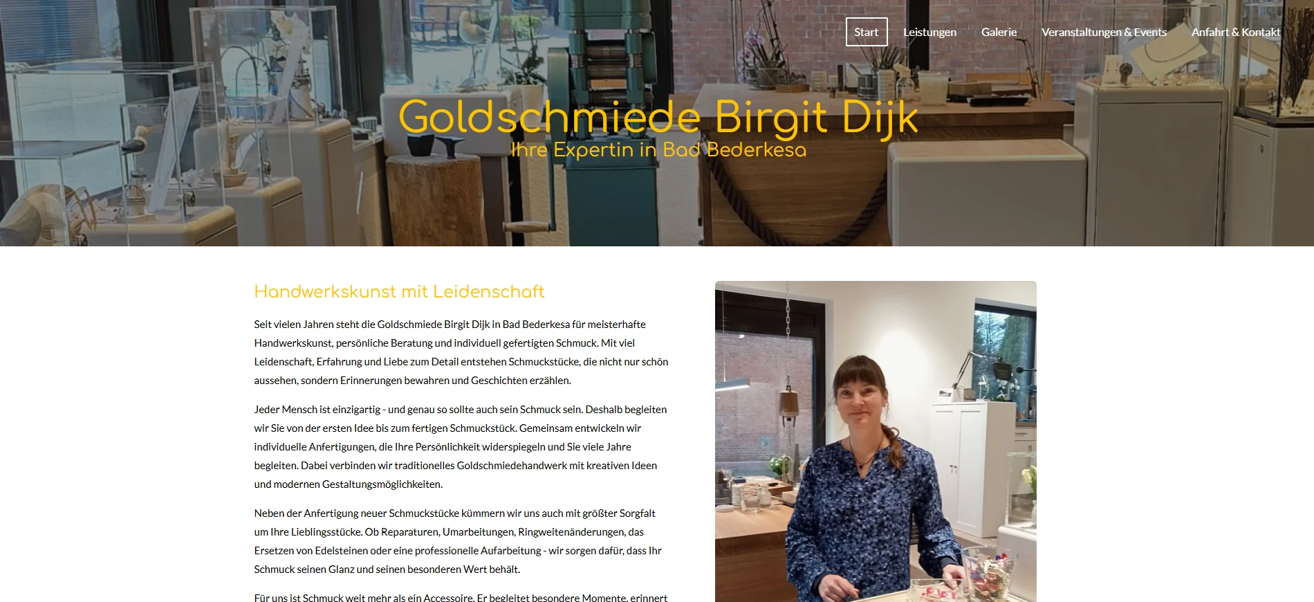 Goldschmiede Birgit Dijk client website